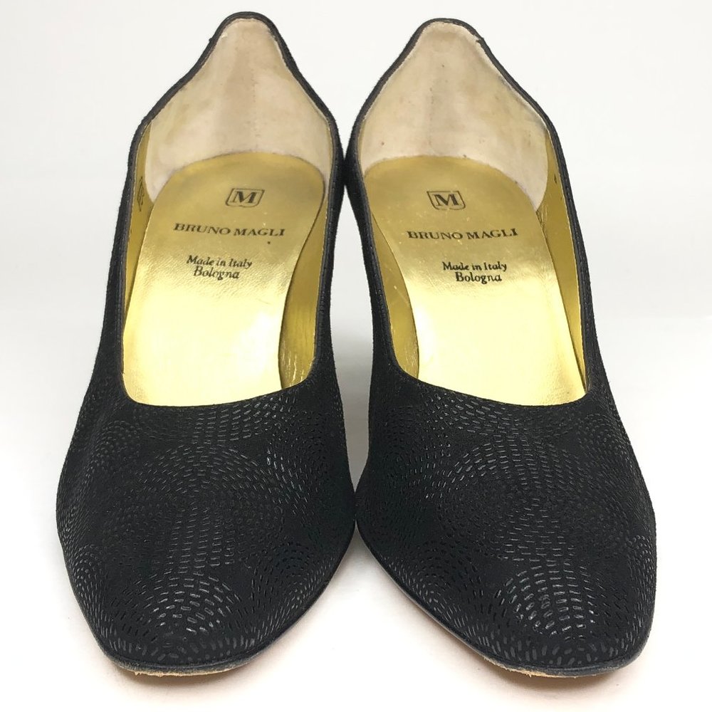 BRUNO MAGLI Black Circle Motif Pumps #939 - Picture 2 of 8